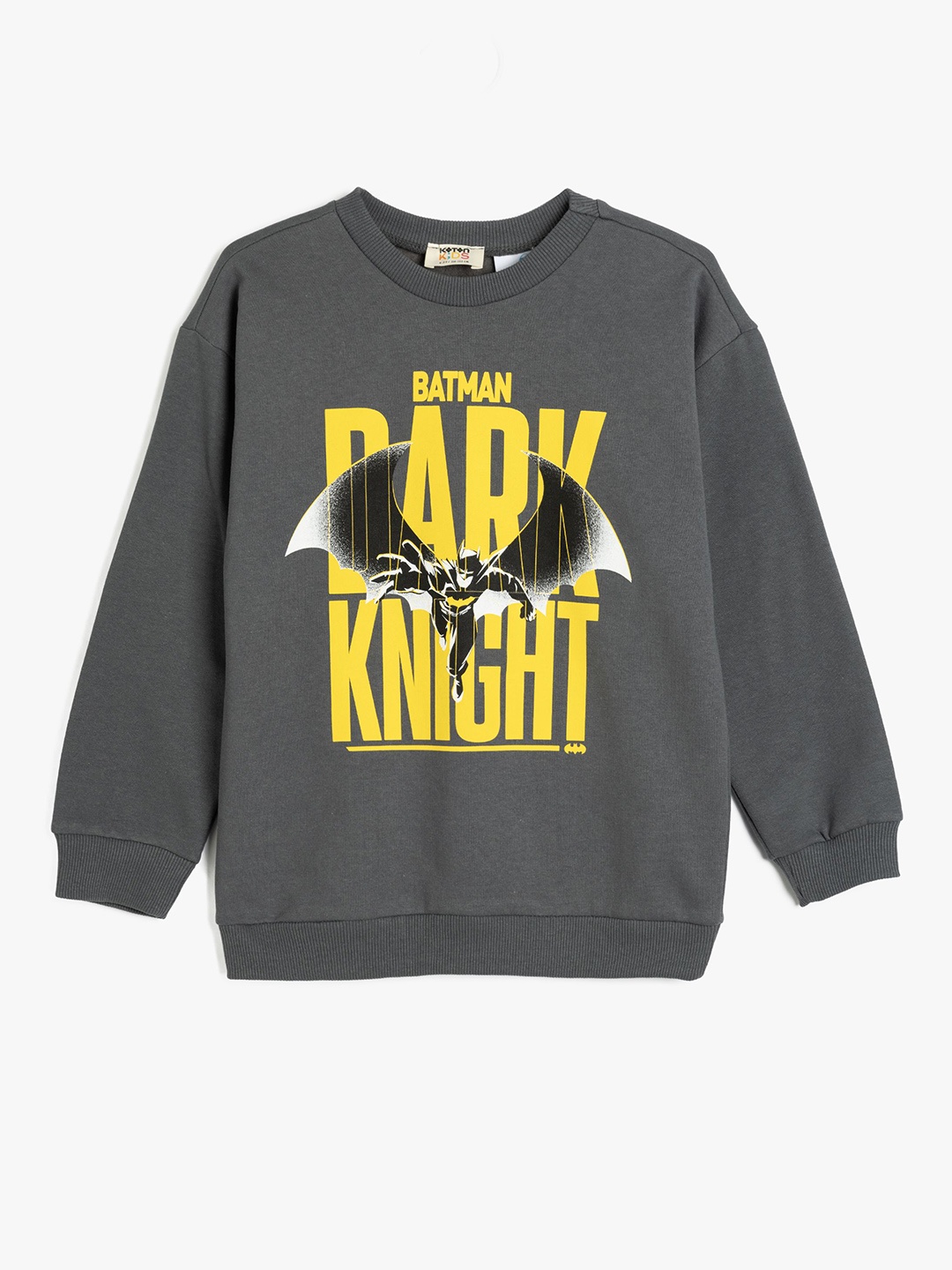 

Koton Boys Typography Printed Round Neck Cotton Pullover Sweatshirt, Grey