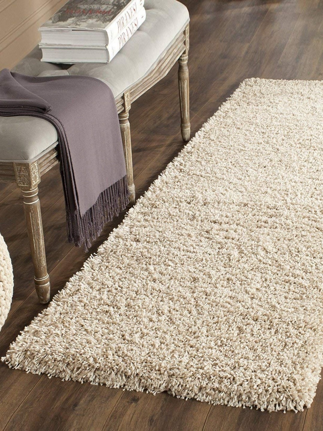 

Banchmark Home Furnishings Beige Solid No Shredding Woollen Carpet