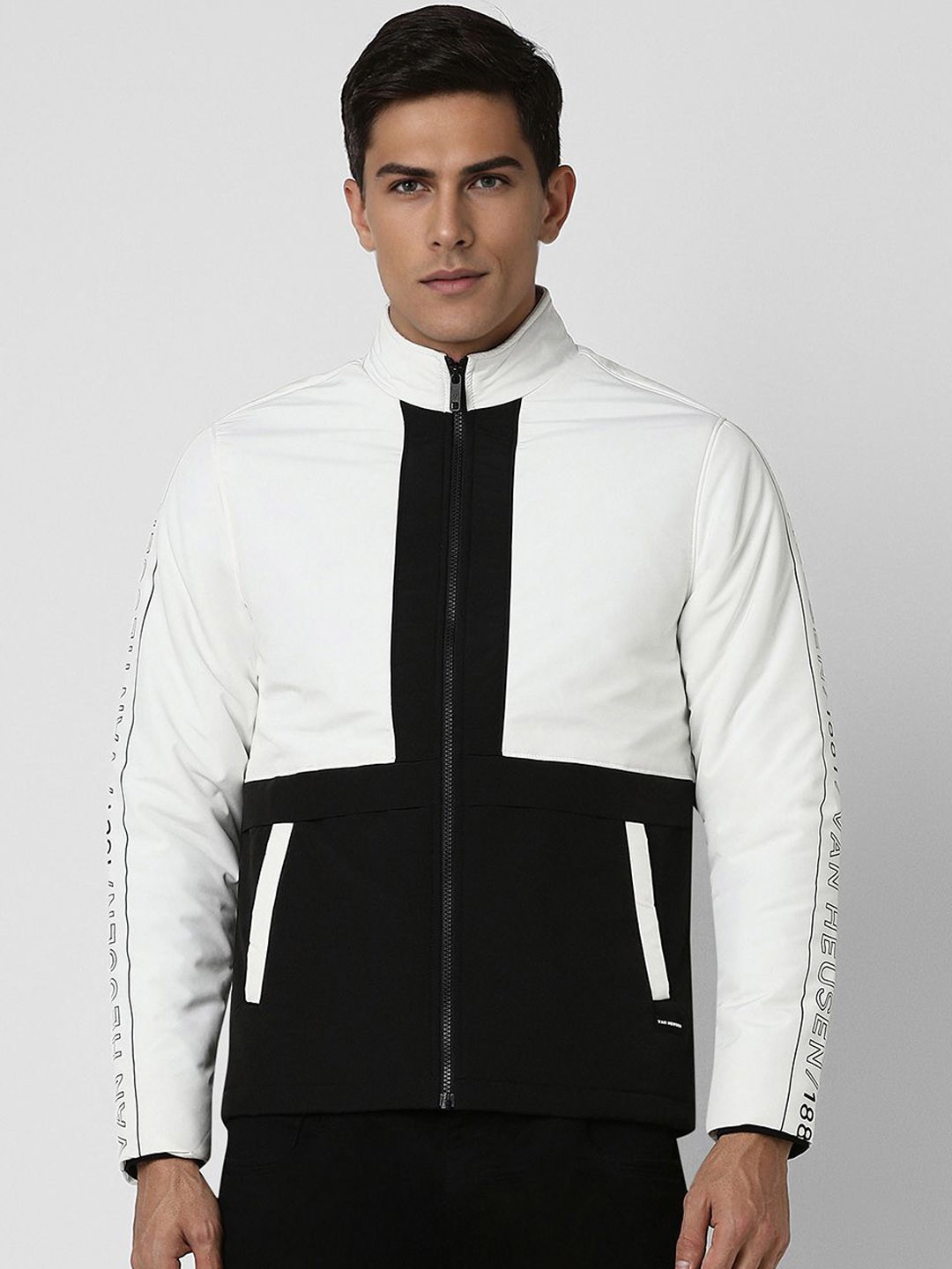 

Van Heusen Sport Men Colourblocked Pure Cotton Open Front Jacket, White