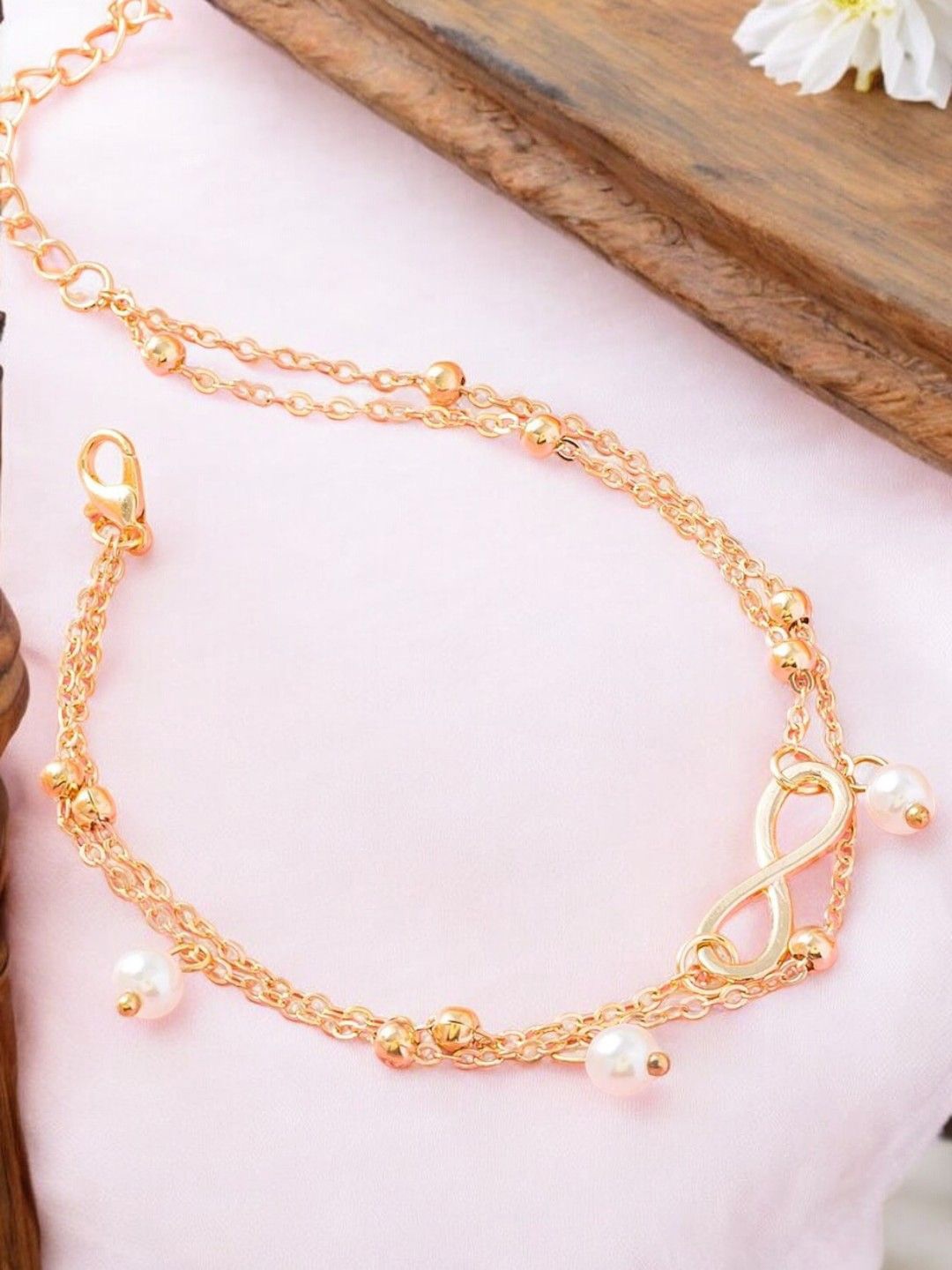 

fabula Gold-Plated Beaded Single Anklet
