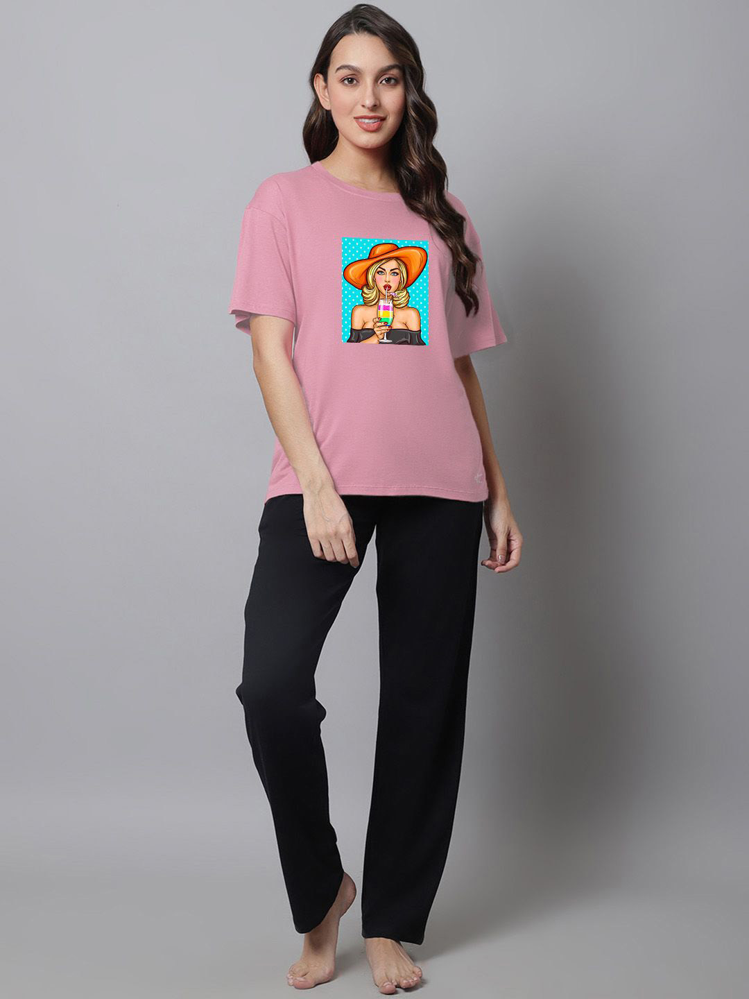 

Kanvin Women Graphic Printed Night suit, Violet