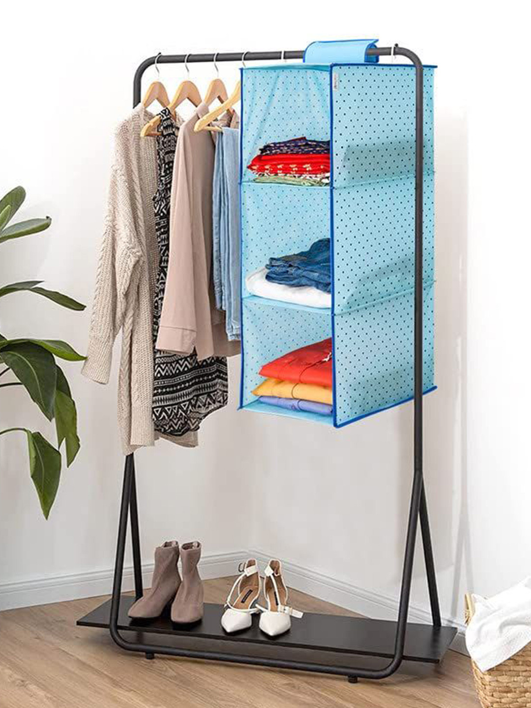 

prettykrafts Grey & White 2 Pieces Printed Hanging Organisers