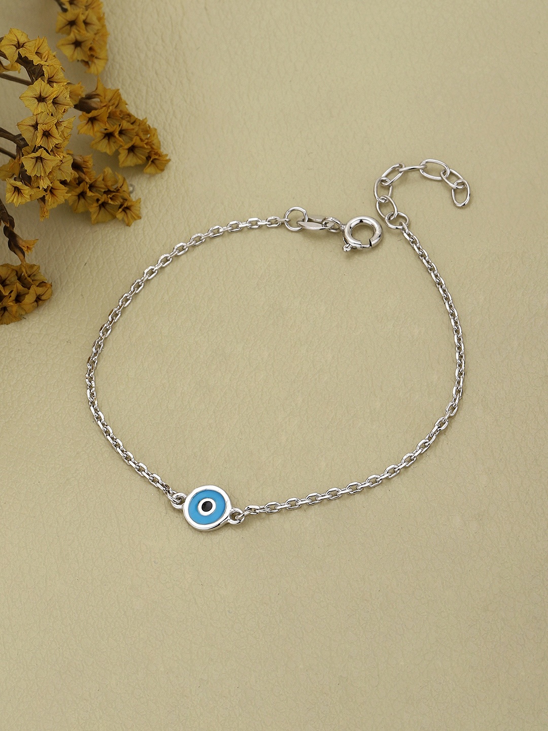 

Sangria Rhodium-Plated 925 Sterling Silver Enamelled Link Bracelet