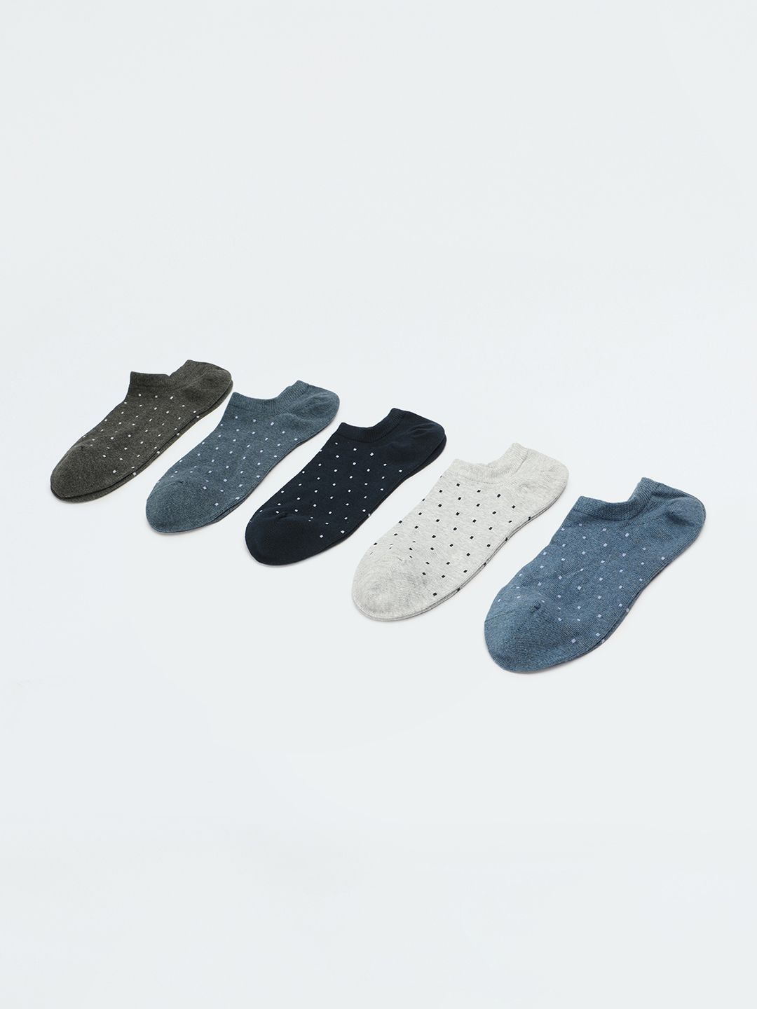 

max Men Pack Of 5 Patterned Shoe Liners Socks, Green