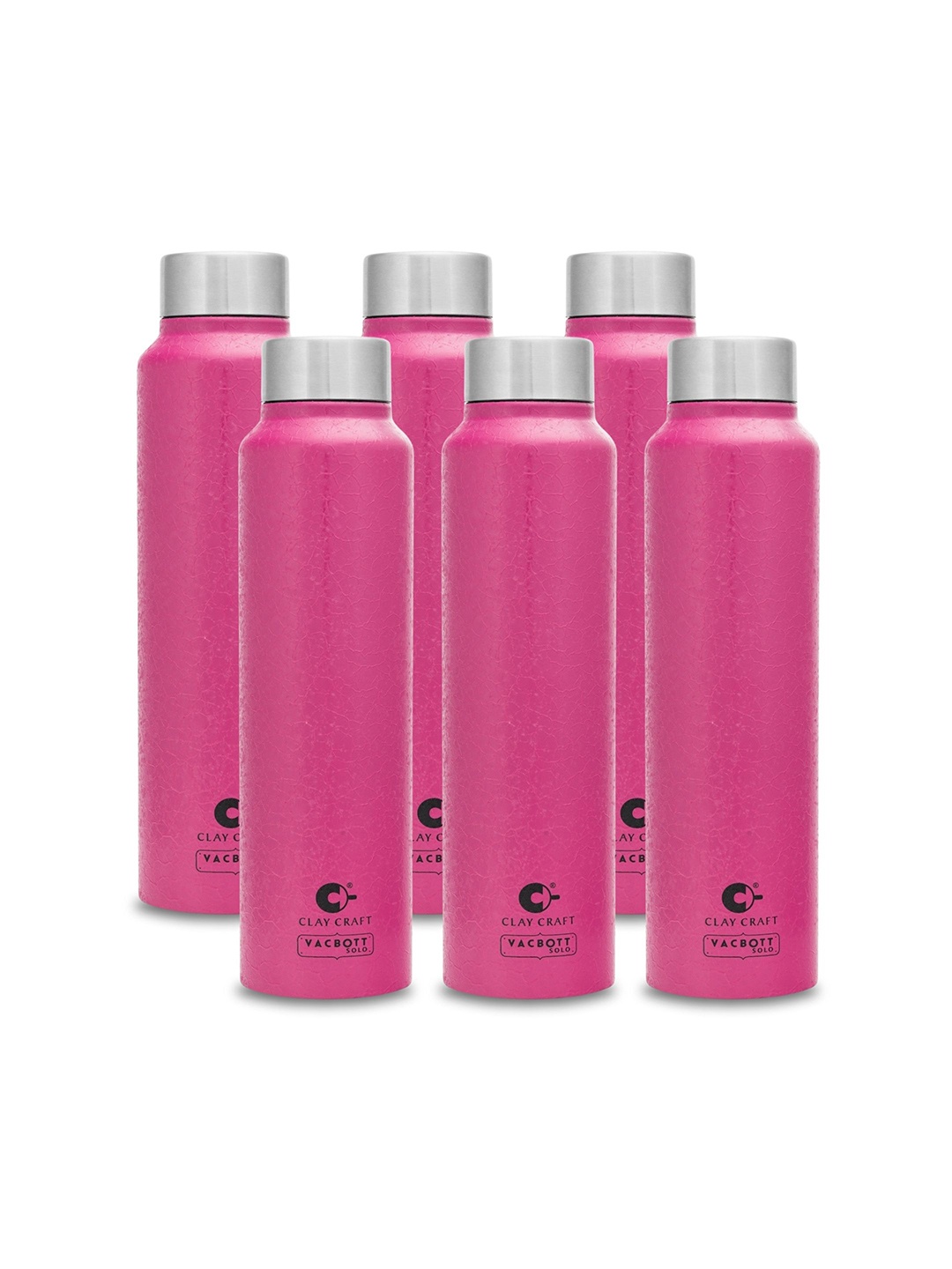 

Clay Craft Vacbott Tetra 1000Ml Single-Wall Stainless Steel BIS Approved Water Bottle, Pink