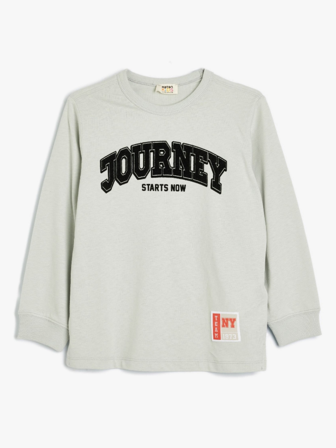 

Koton Boys Typography Printed Round Neck Cotton T-shirt, Grey
