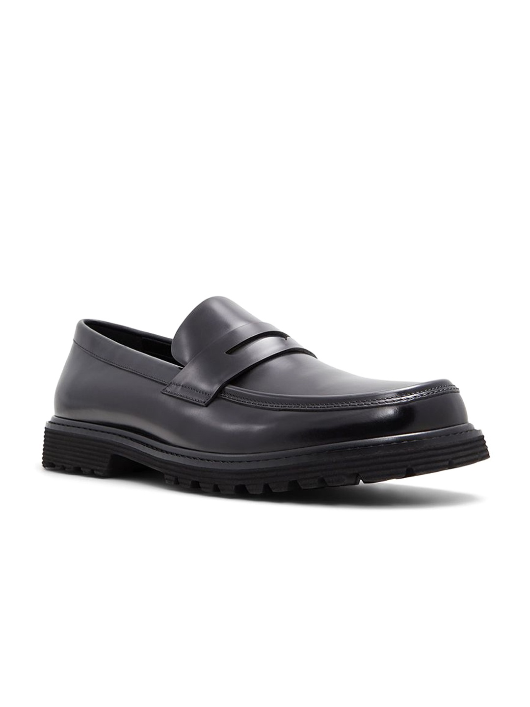 

ALDO Men Leather Formal Loafers, Black