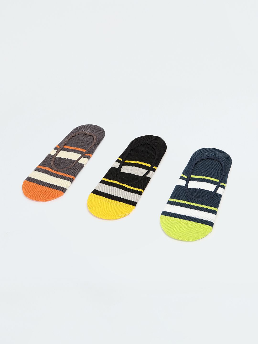 

max Men Pack Of 3 Striped Shoe Liner Socks, Green