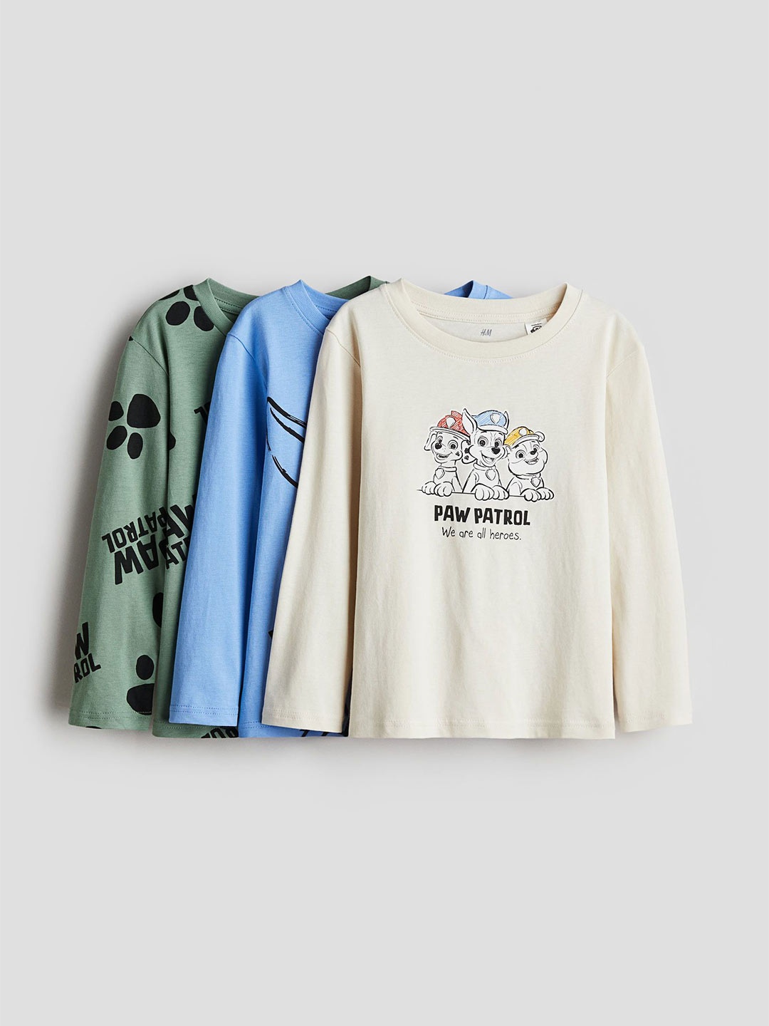 

H&M Boys Pack Of 3 Printed Pure Cotton T-Shirts, Cream