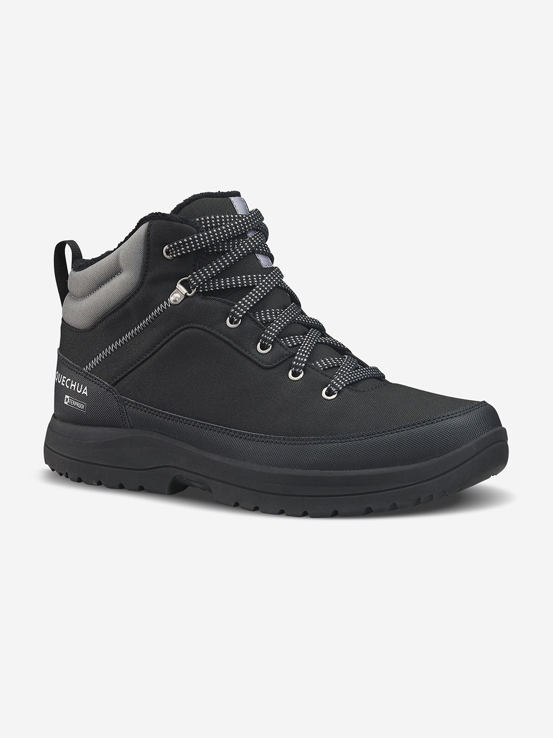 

Quechua By Decathlon Men Mid Ankle Warm Waterproof Snow Hiking Shoes, Black