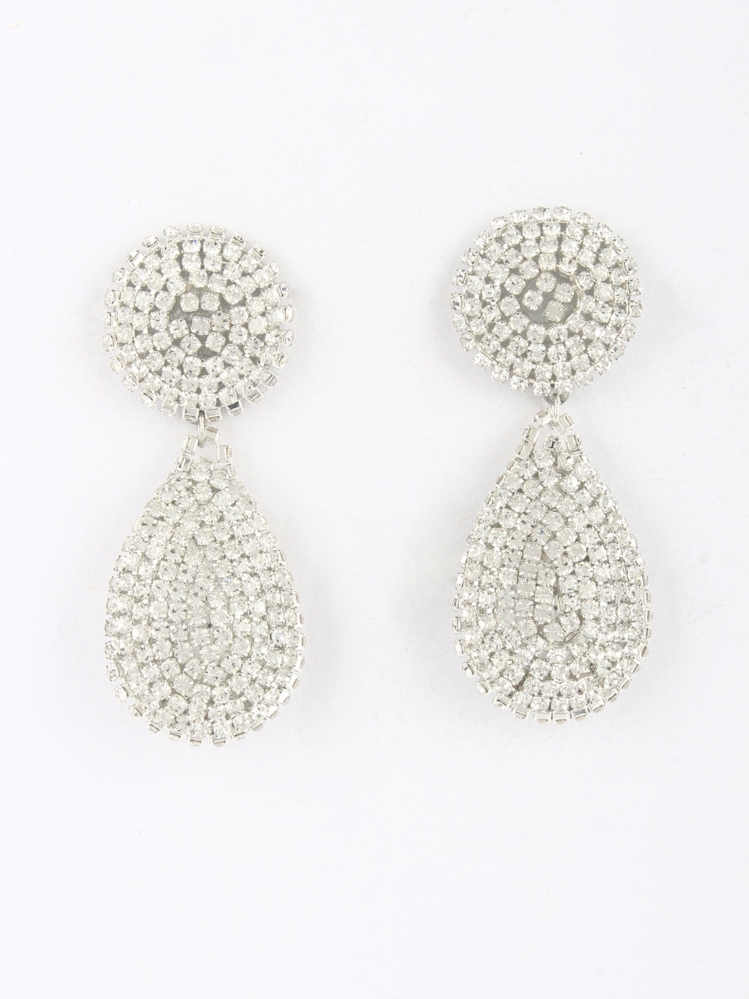

KPOP Silver-Plated Rhinestone Studded Contemporary Drop Earrings