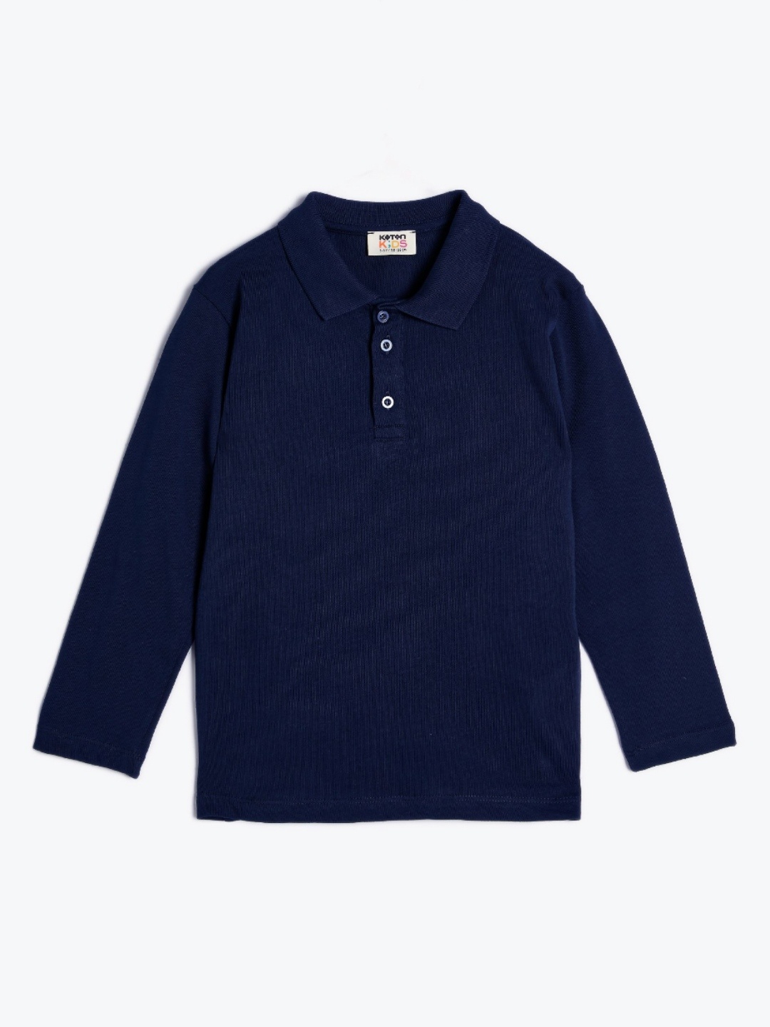

Koton Boys Solid Nautical Polo Collar Pure Cotton T-shirt, Navy blue