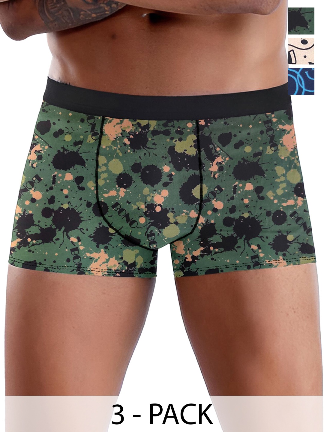 

DISPENSER Pack Of 3 Men Printed Short Trunks V2-C11-C10-C12-L, Blue