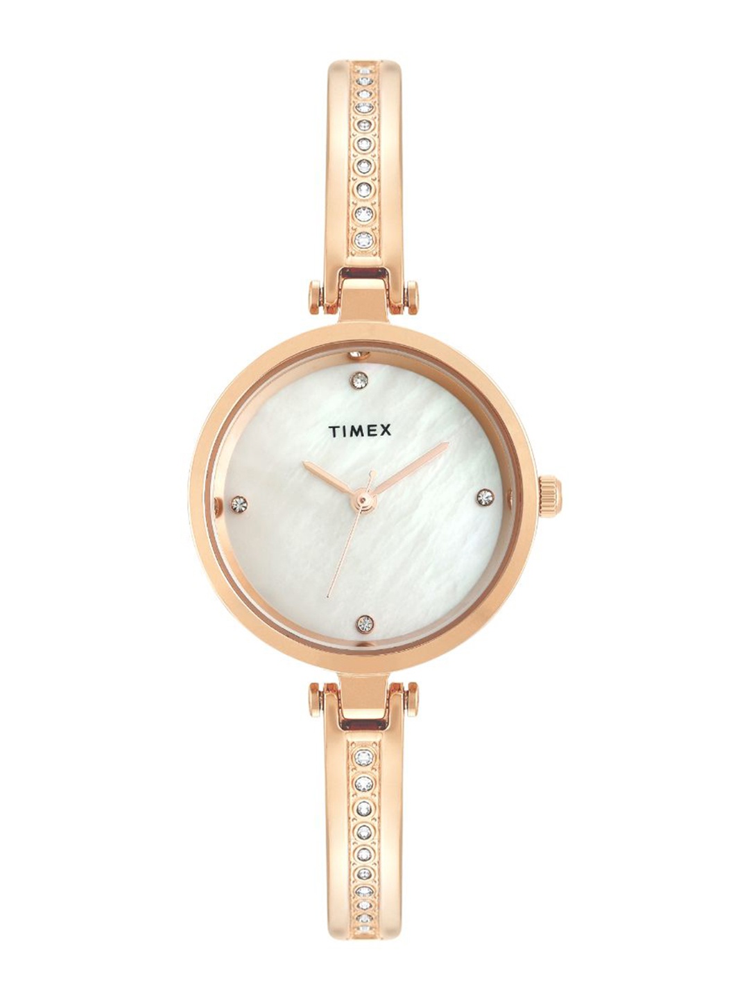 

Timex Women Brass Dial & Stainless Steel Bracelet Style Straps Analogue Watch TWEL200SMU05, White