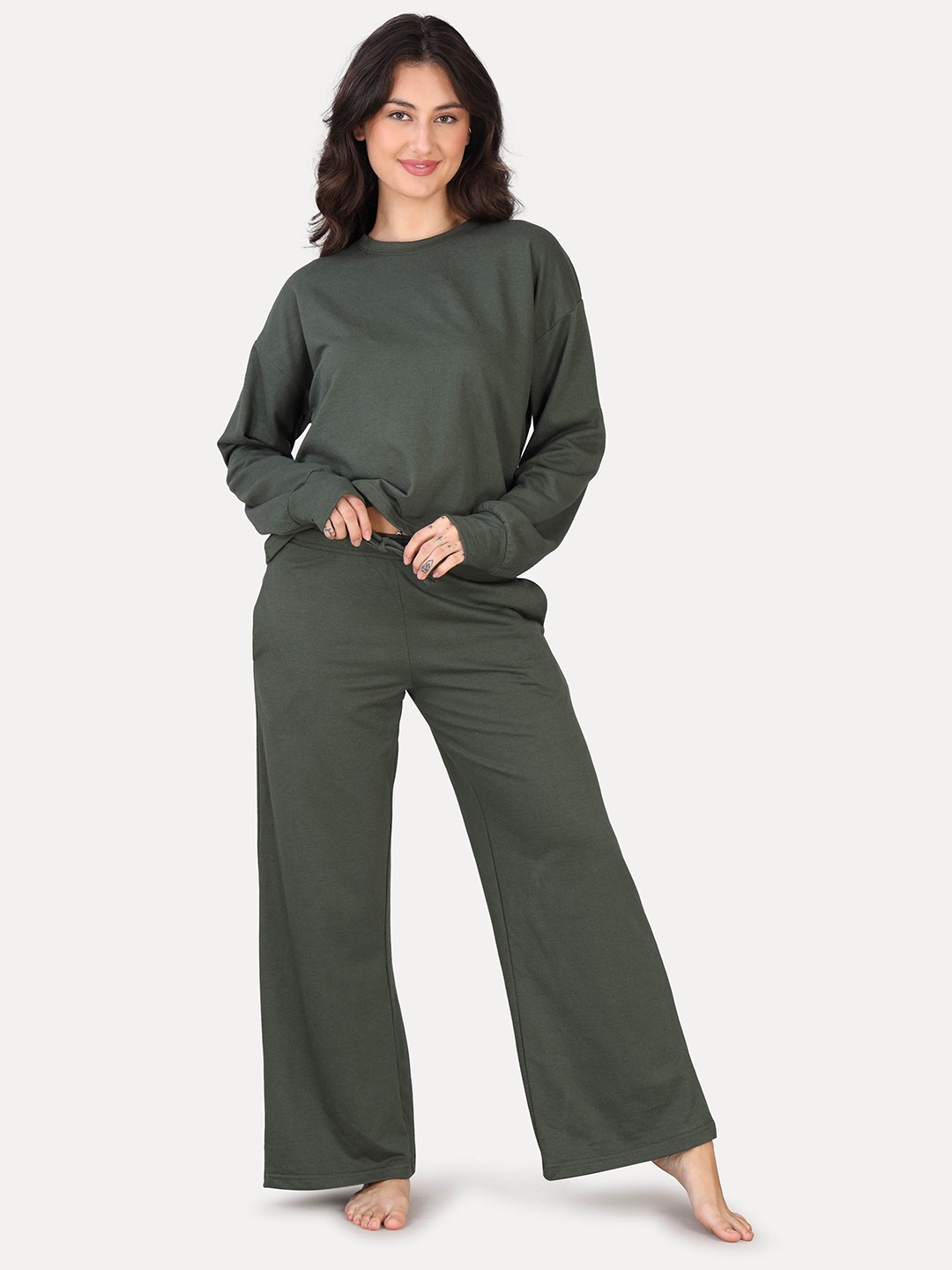 

VISO Women Solid Night suit, Green