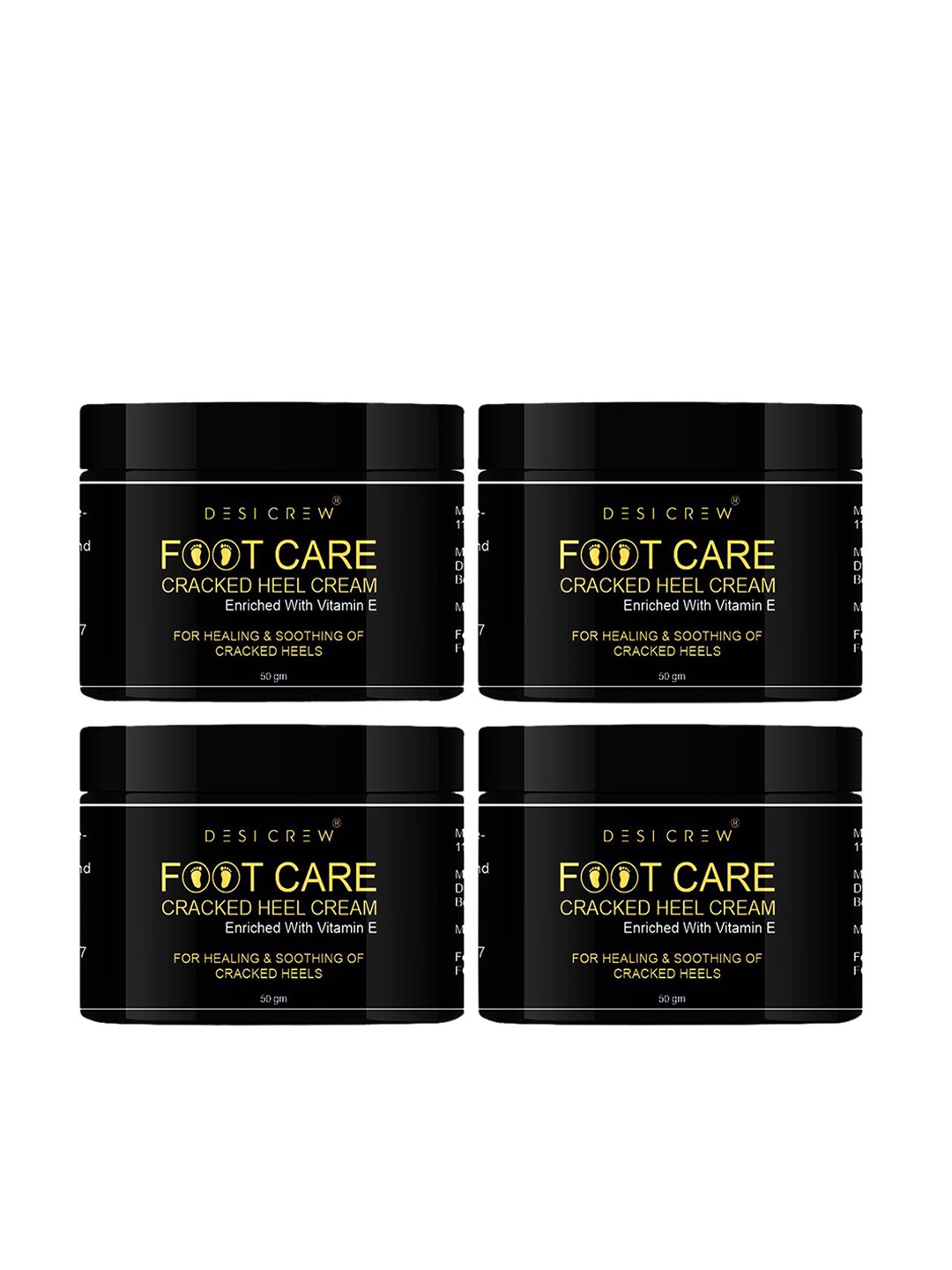 

Desi Crew Set Of 4 Foot Care Cracked Heel Cream - 50 g Each, Peach