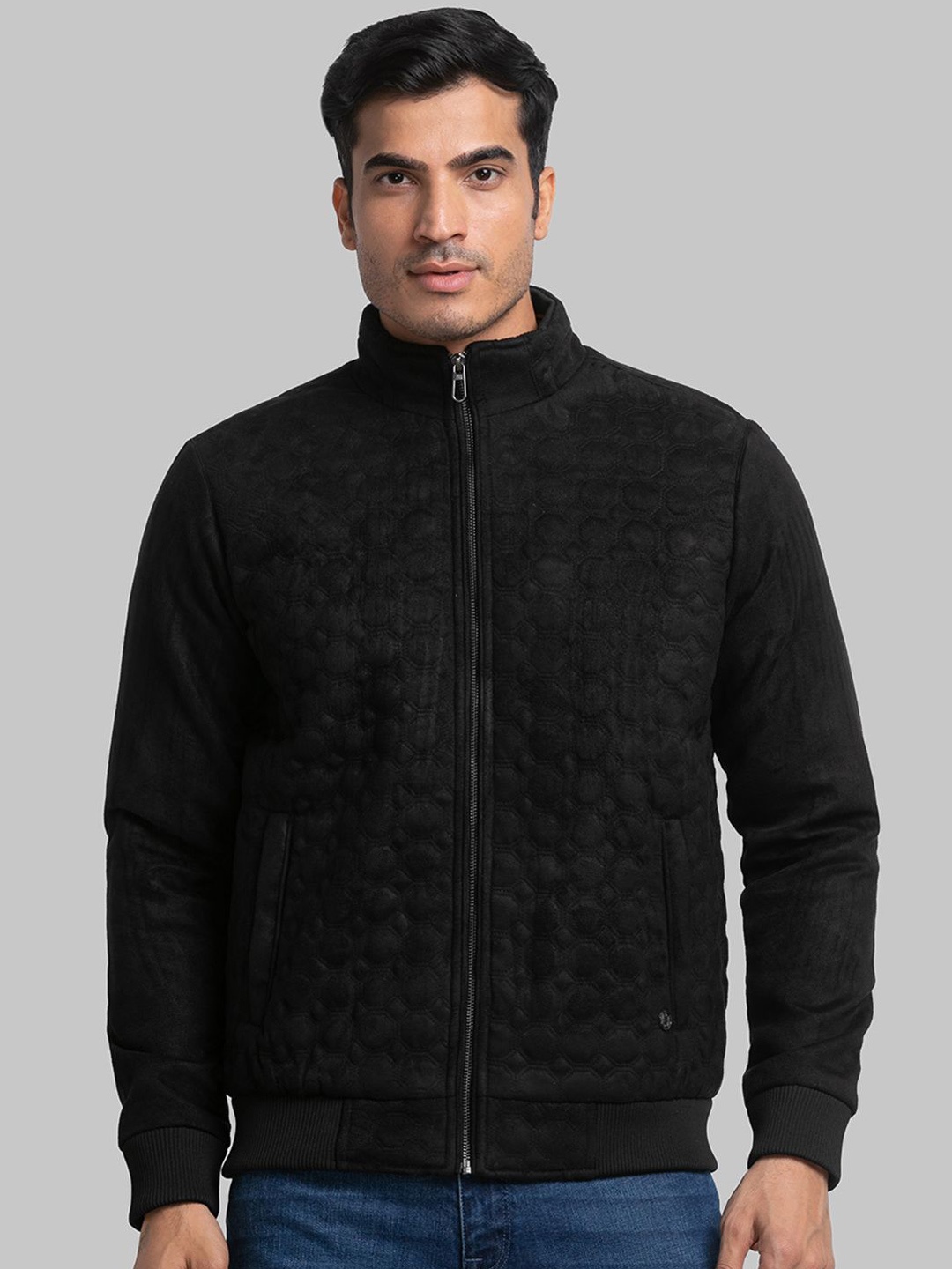 

Raymond Men Solid Quilted Jacket, Black