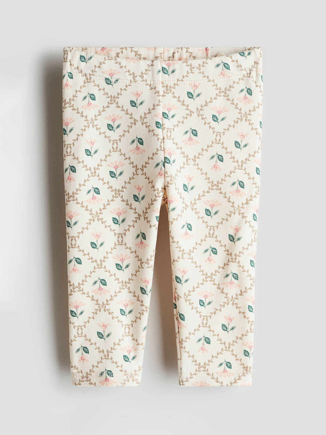 

H&M Girls Printed Cotton Leggings, Beige