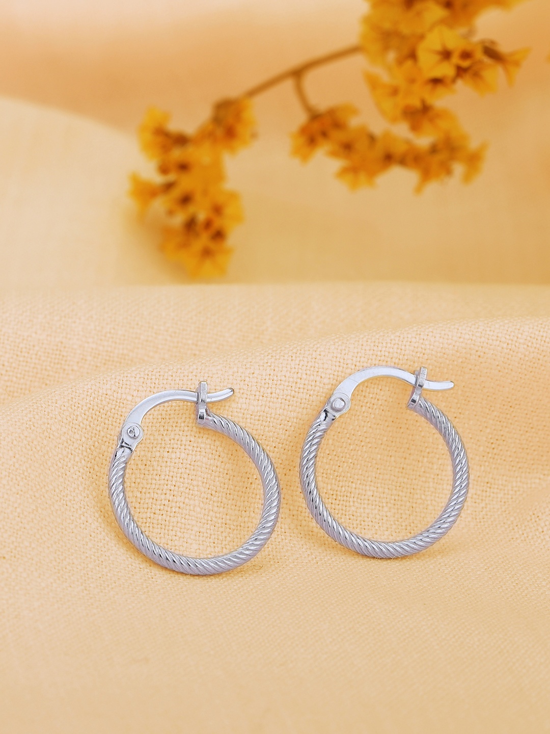 

Sangria Rhodium-Plated 925 Sterling Silver Circular Hoop Earrings