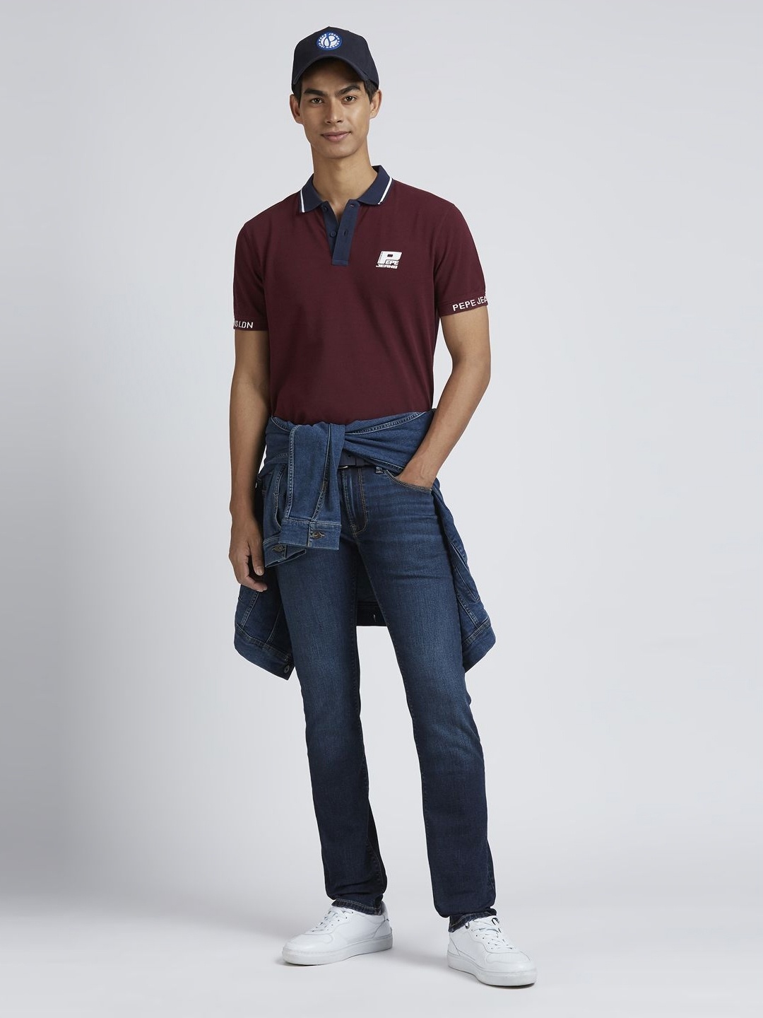 

Pepe Jeans Men Solid Polo Collar Pure Cotton T-shirt, Red