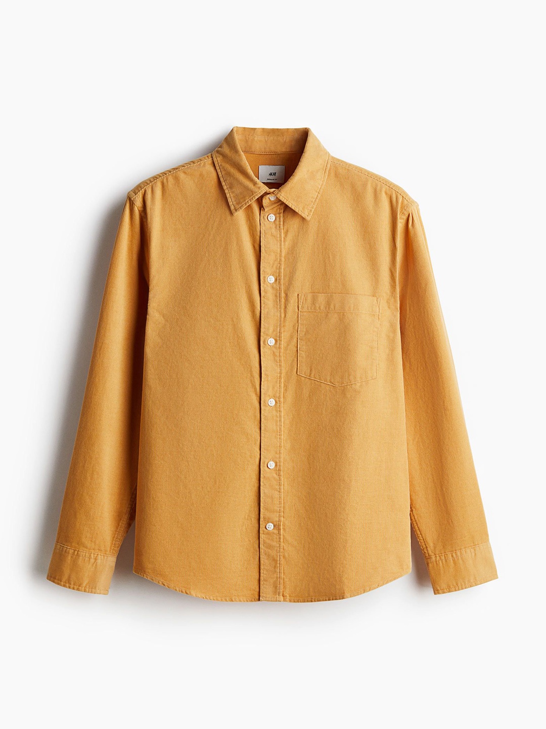 

H&M Pure Cotton Corduroy Shirts, Yellow