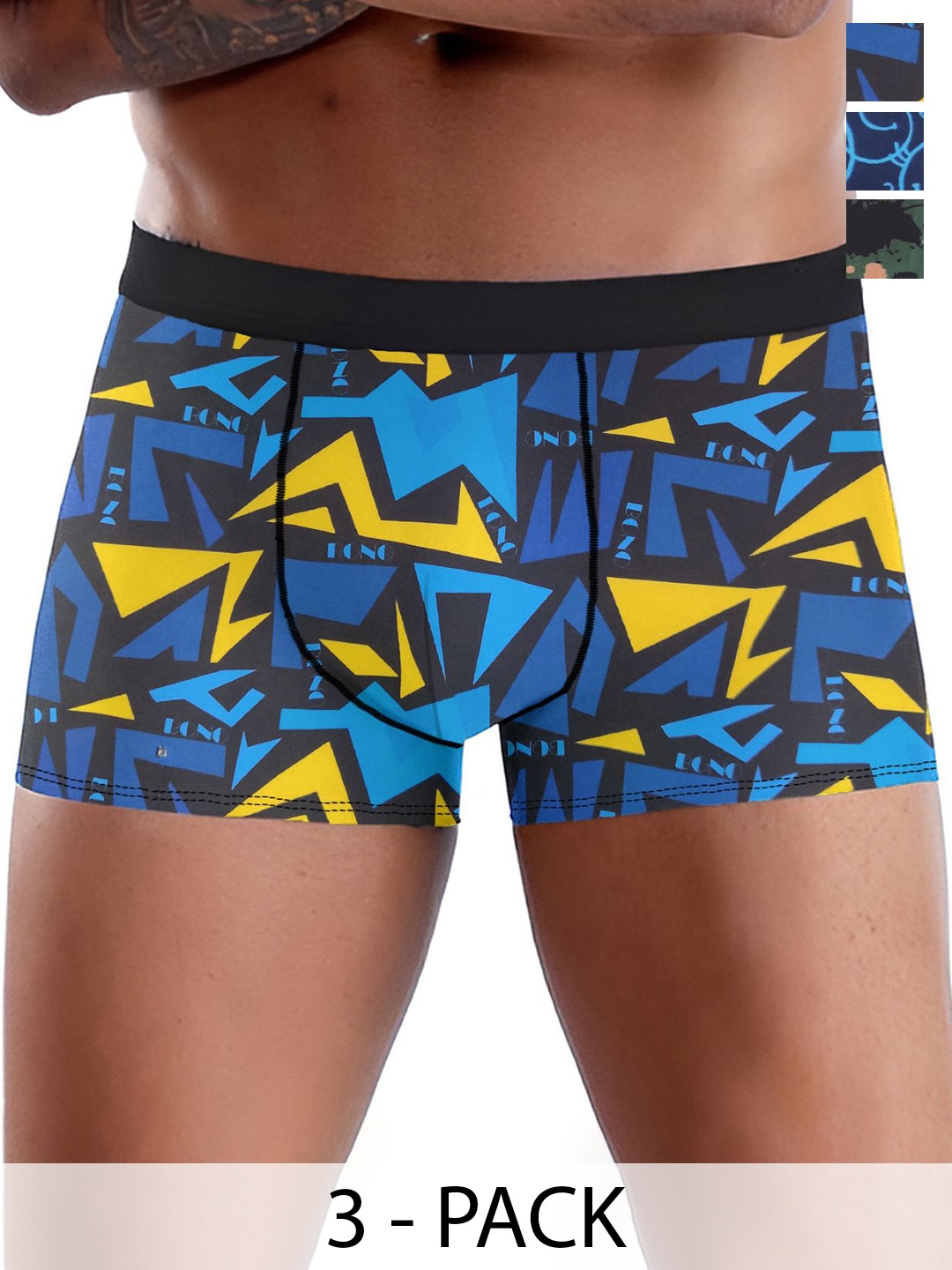 

DISPENSER Mens Pack Of 3 Printed Trunk V9-C3-C11-C12-M, Green