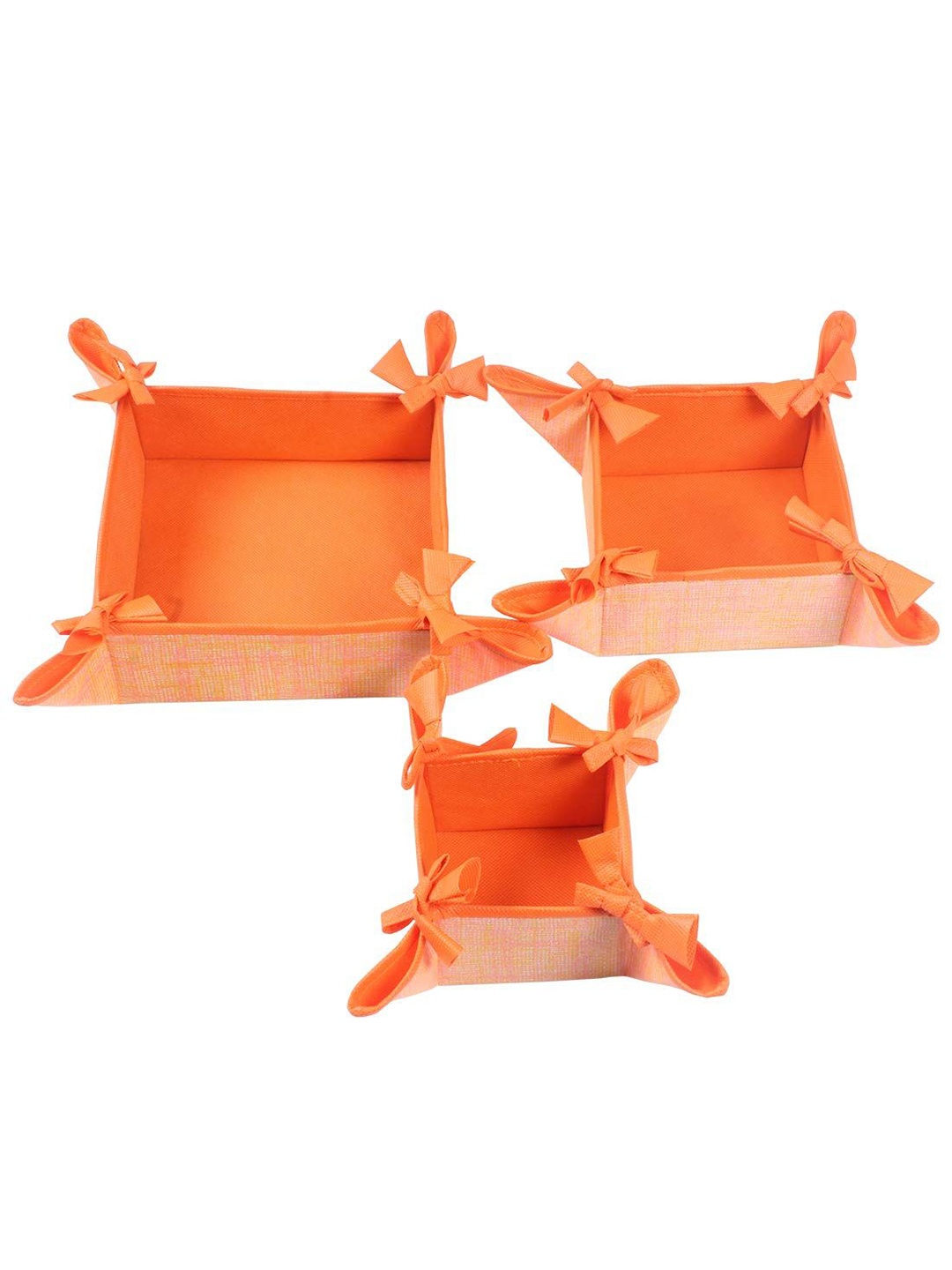 

prettykrafts Orange 3 Pieces Reusable Multi-Utility Organisers