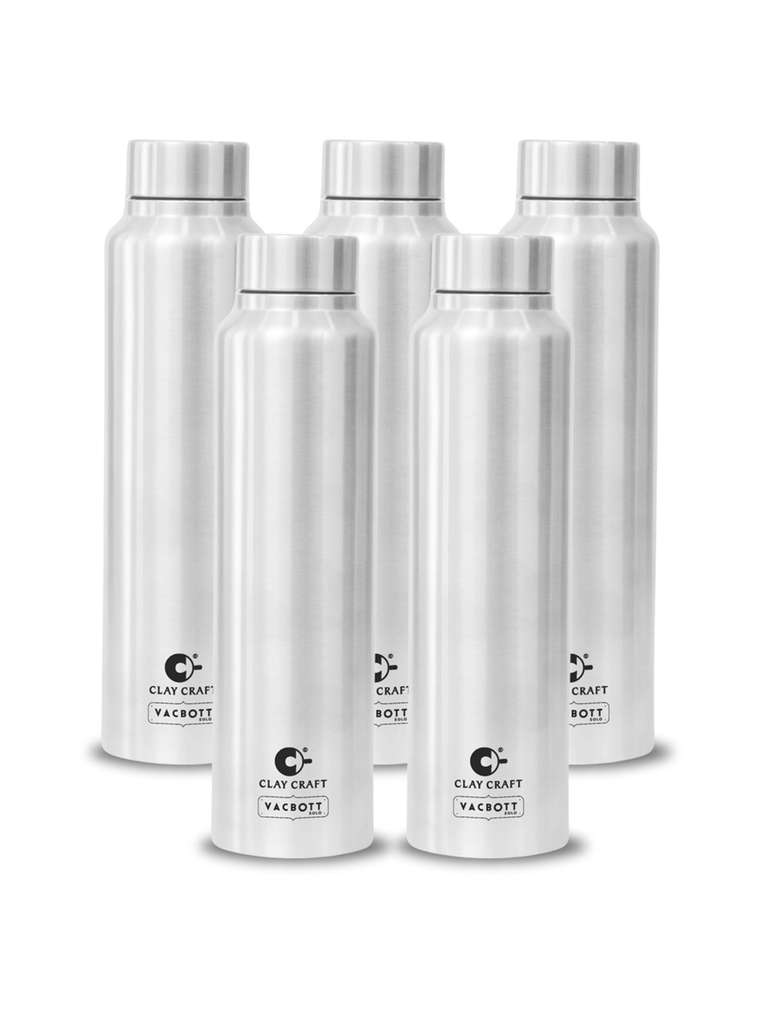 

Clay Craft Vacbott Tetra 1000Ml Single-Wall Stainless Steel BIS Approved Water Bottle, Silver