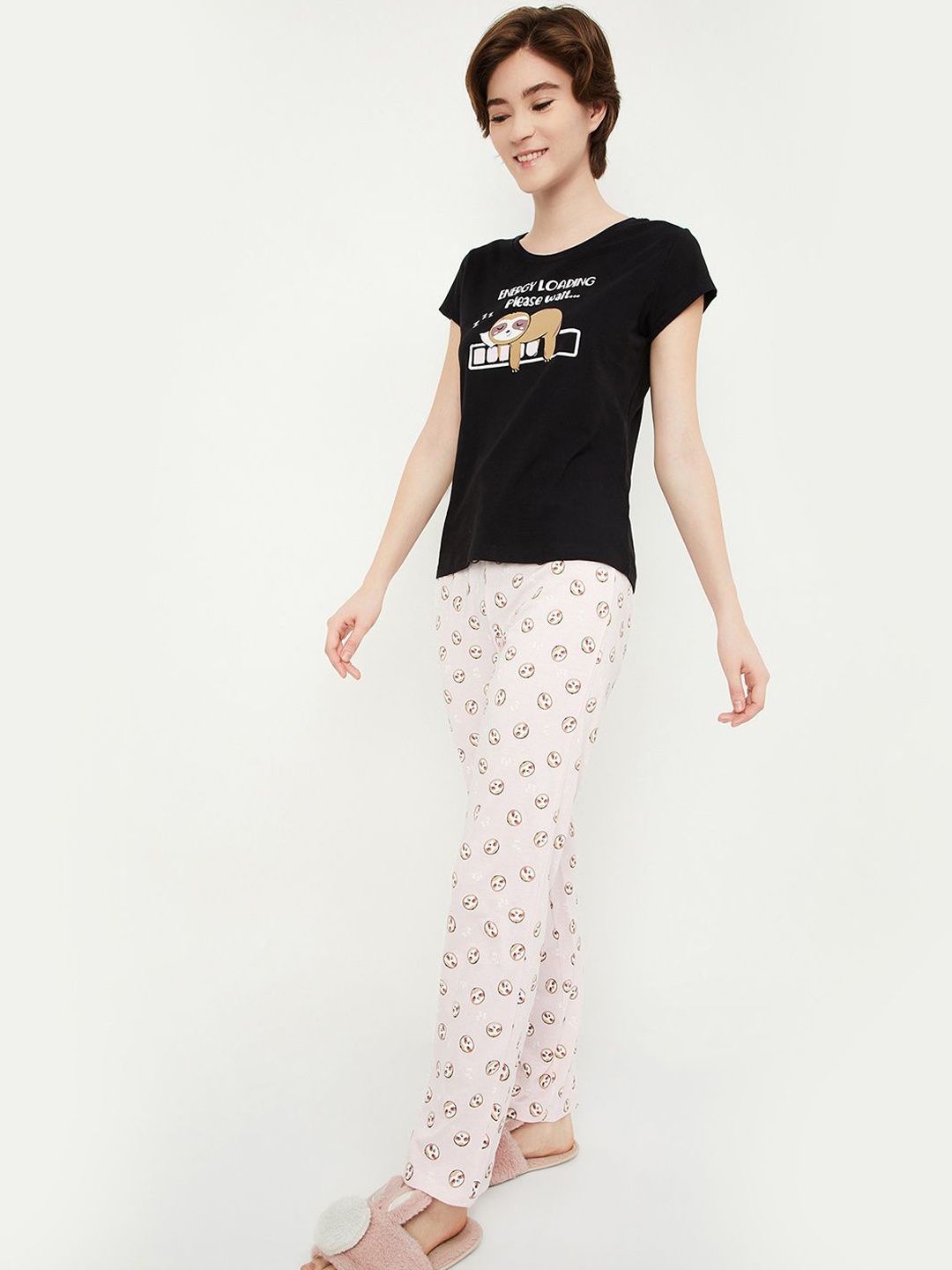 

Max Women Printed Pj Set, Black