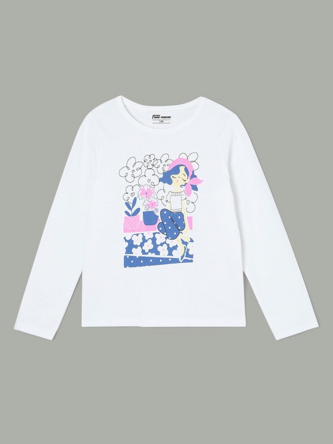 

Fame Forever by Lifestyle Girls Graphic Printed Round Neck Cotton T-shirt, White