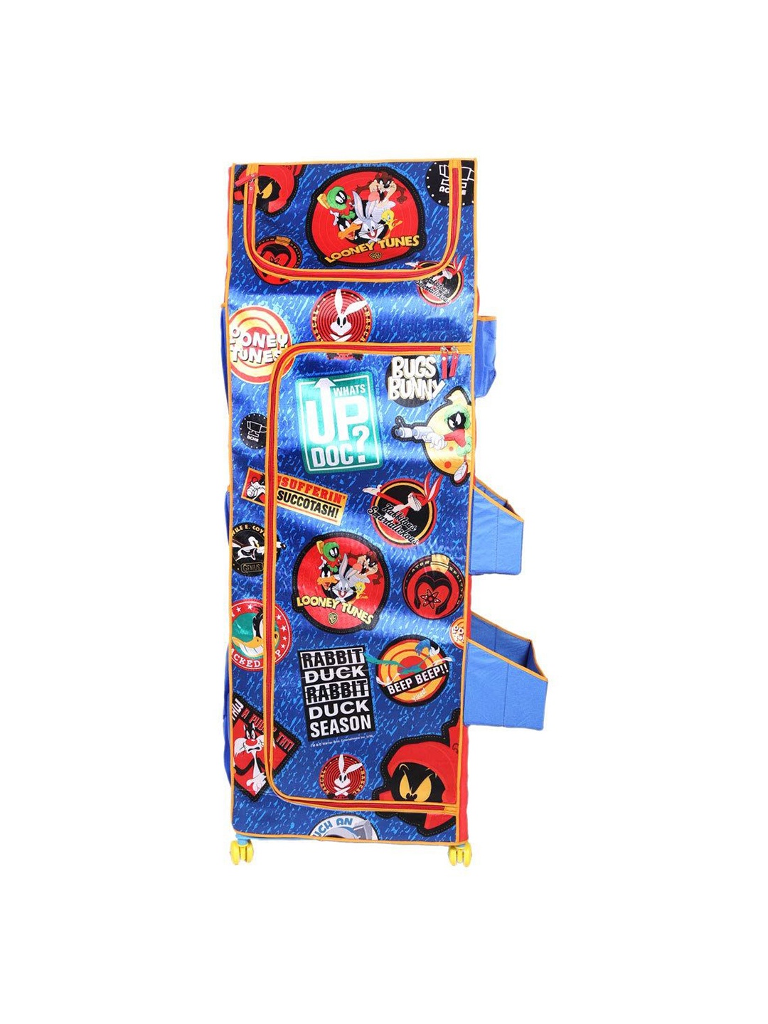 

prettykrafts Blue & Orange Printed 4 Shelves Reusable Multi-Utility Organisers