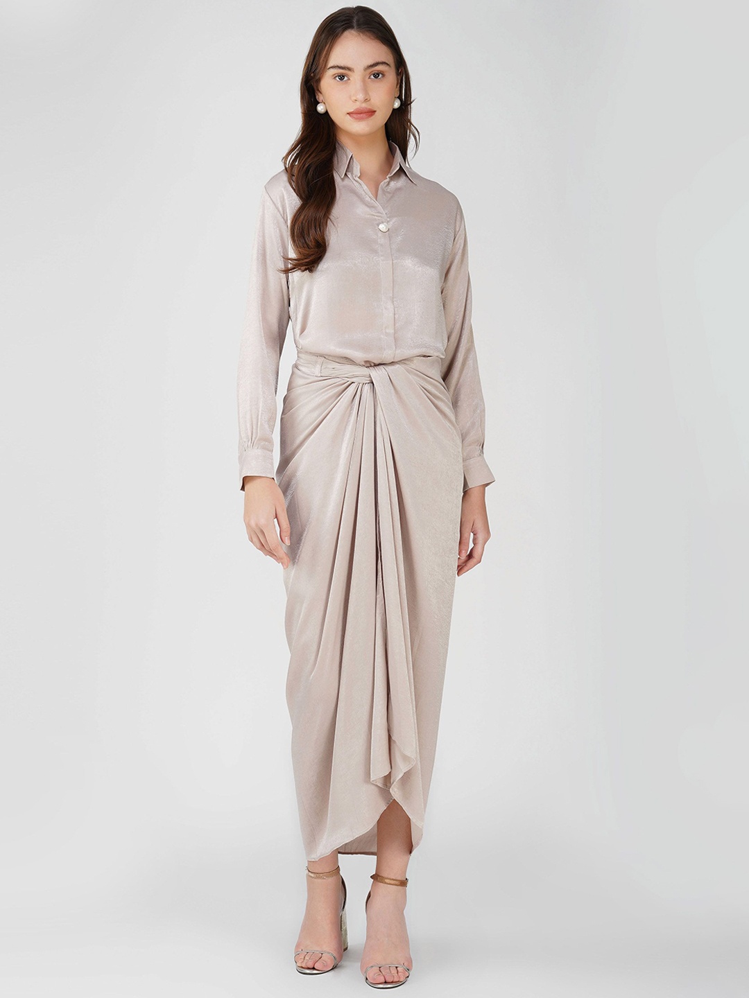

Bindigasm Shirt With Skirt Co-Ords, Cream