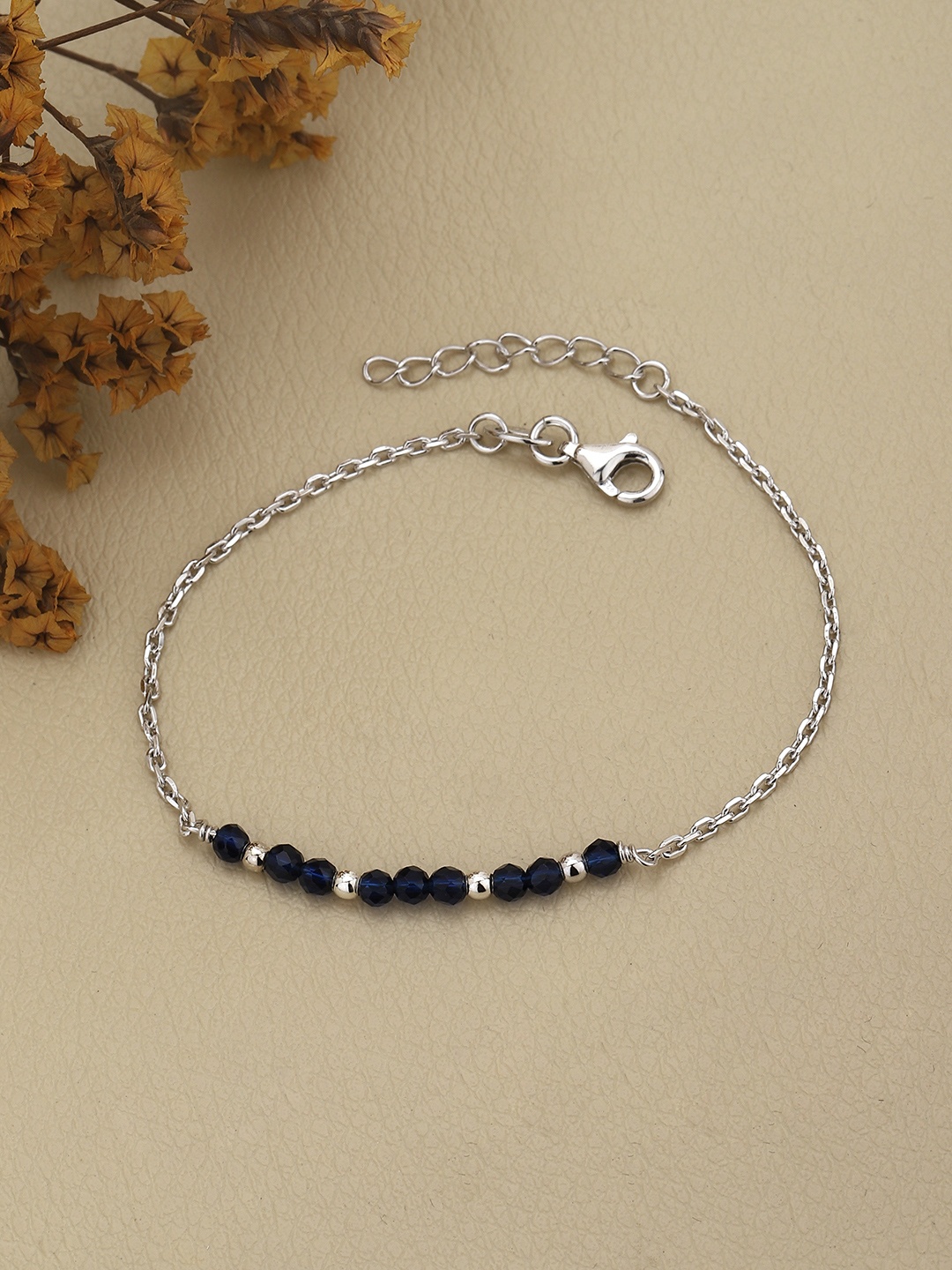 

Sangria Rhodium-Plated 925 Sterling Silver Agate Link Bracelet