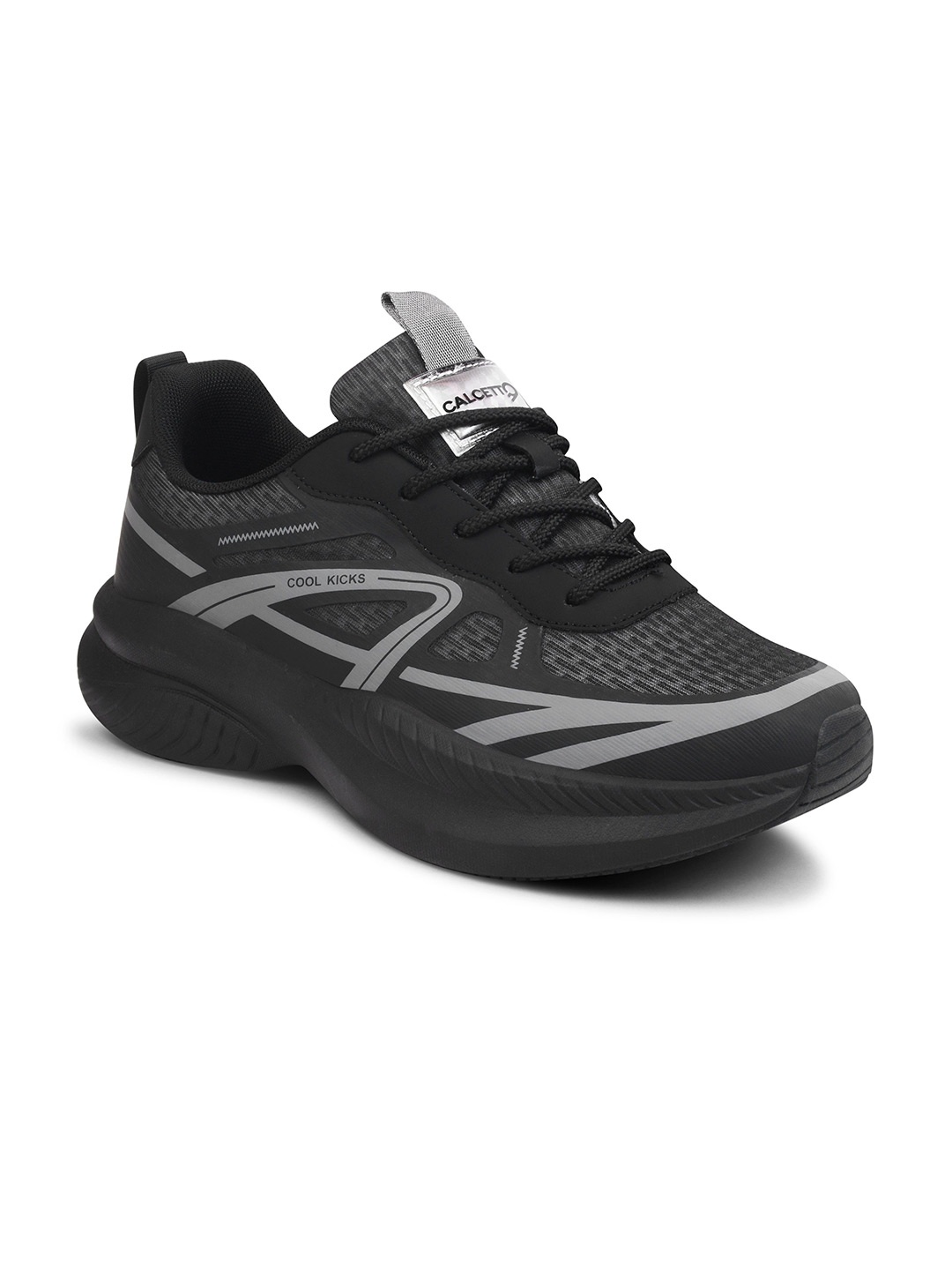 

Calcetto Men Lace-Ups Non-Marking Running Shoes, Black