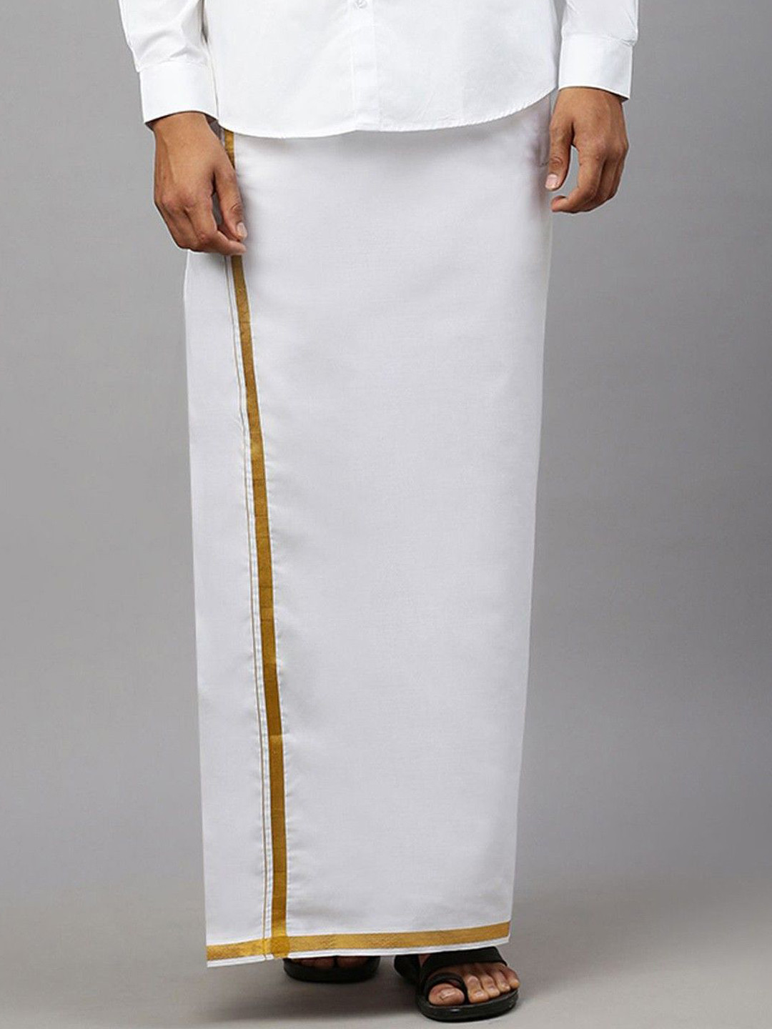 

Ramraj Men Solid Cotton Adjustable Dhoti, White