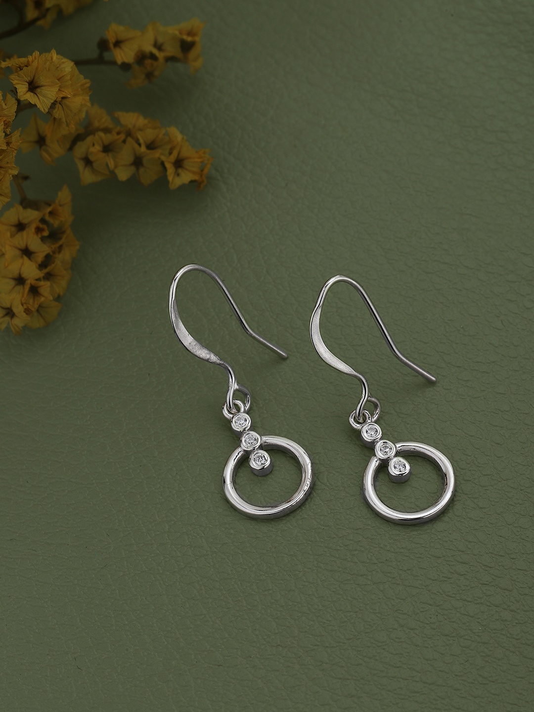 

Sangria Rhodium-Plated 925 Sterling Silver Circular Drop Earrings