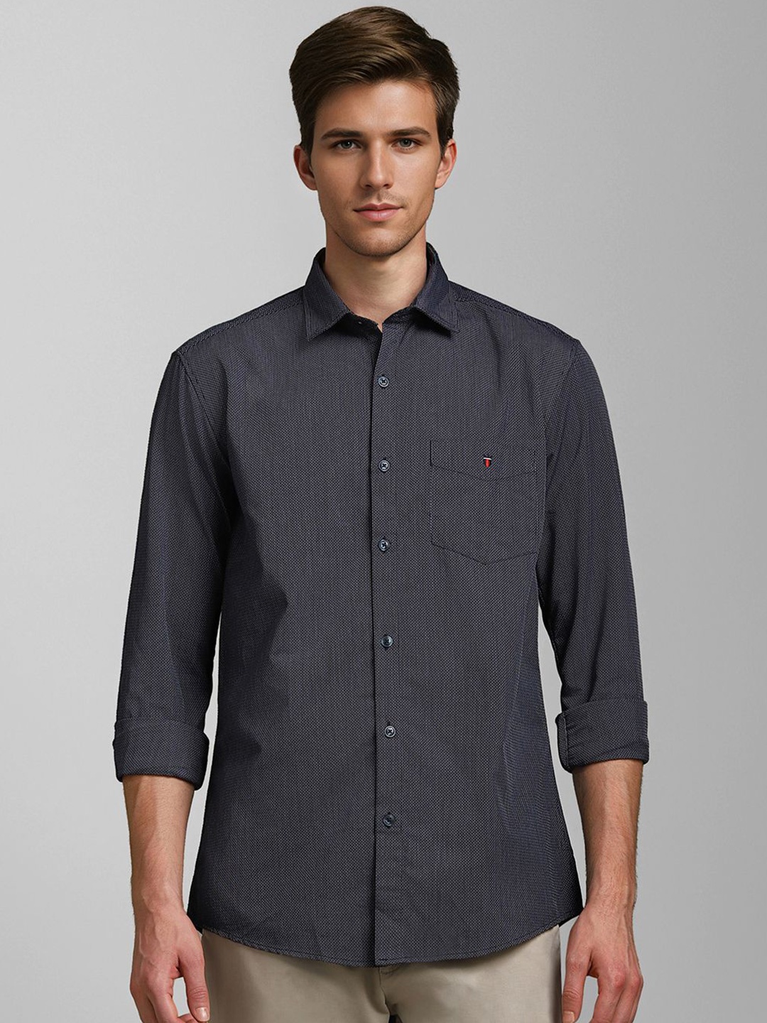 

Louis Philippe Sport Men Slim Fit Opaque Printed Casual Shirt, Grey