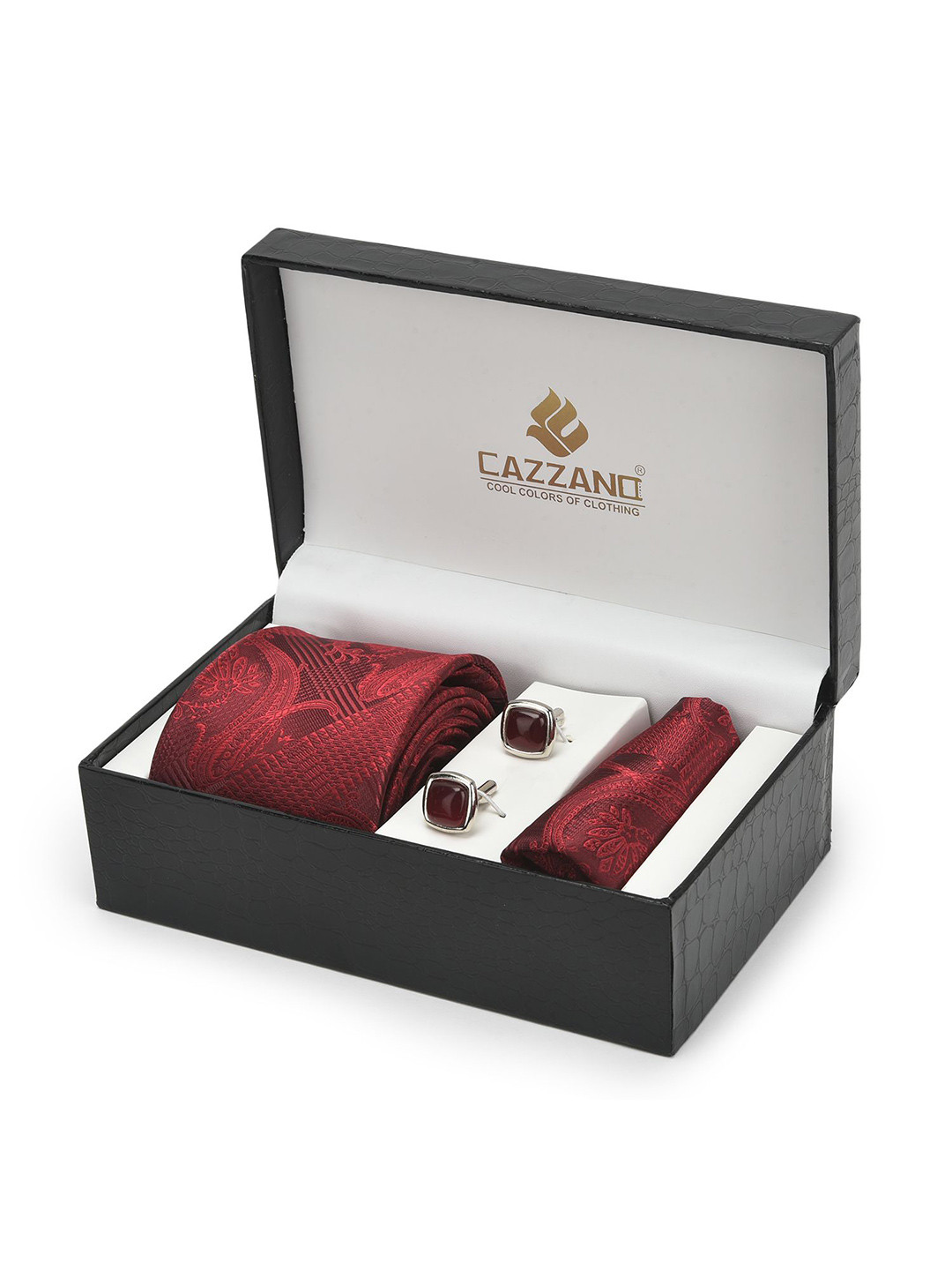 

Cazzano Men Accessory Gift Set of, Maroon