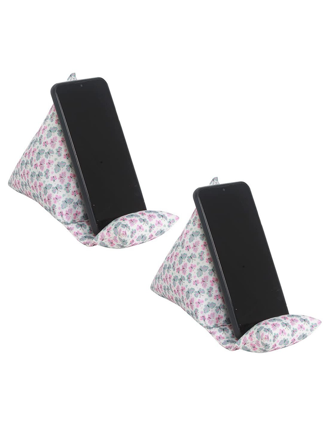 

prettykrafts White & Green 2 Pieces Printed Phone Stands