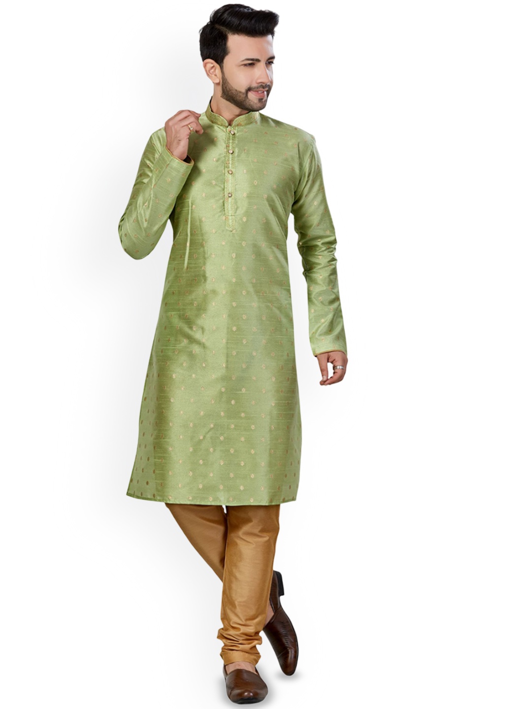 

Anouk Men Thread Work Kurta, Green
