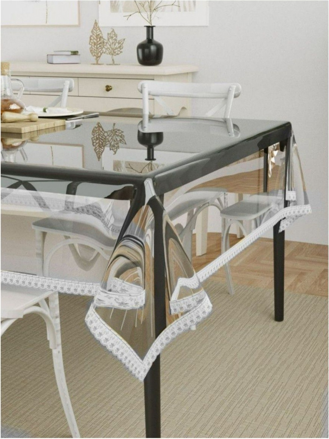 

UrbanArts Silver-Toned Waterproof Plastic 6-Seater Table Cover