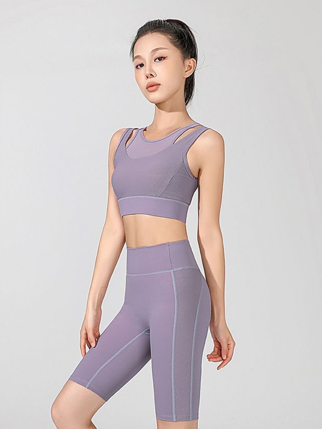 

LULU & SKY Women Solid Round Neck Top, Purple