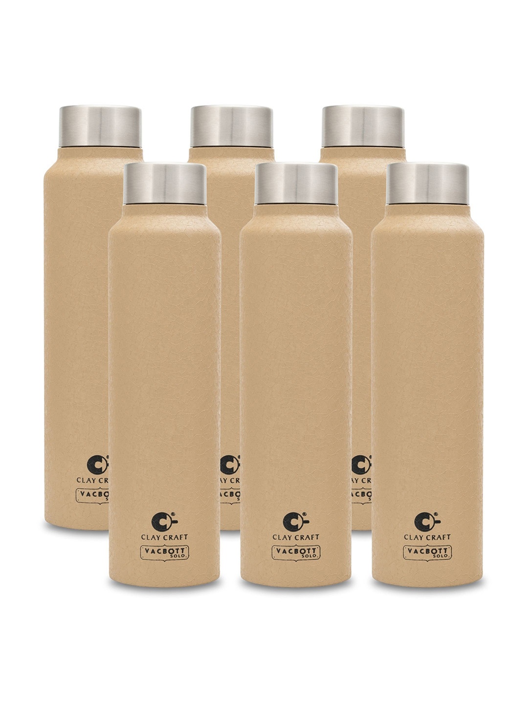 

Clay Craft Vacbott Tetra 1000Ml Single-Wall Stainless Steel BIS Approved Water Bottle, Beige