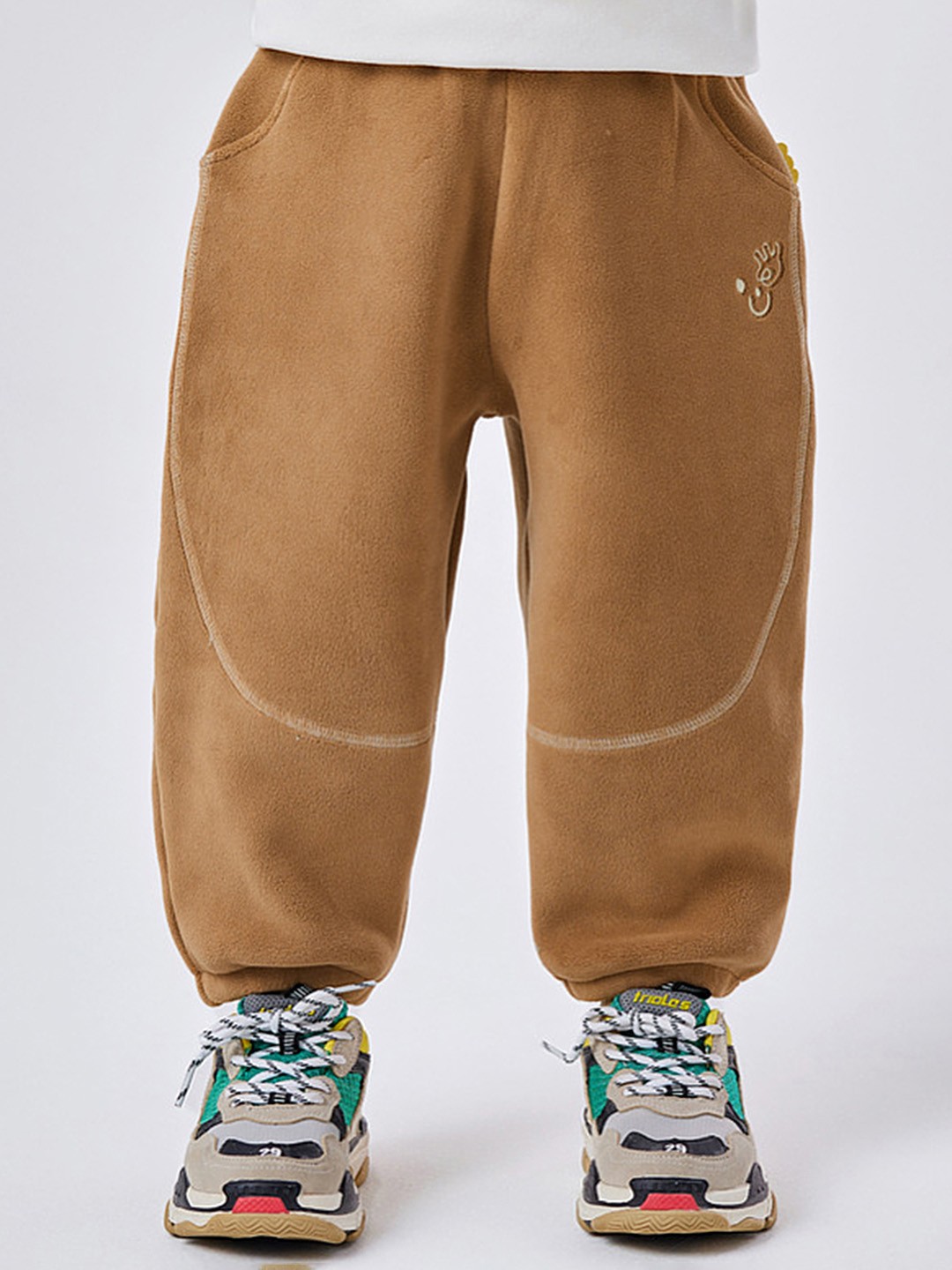 

LULU & SKY Boys Regular Fit Joggers, Brown