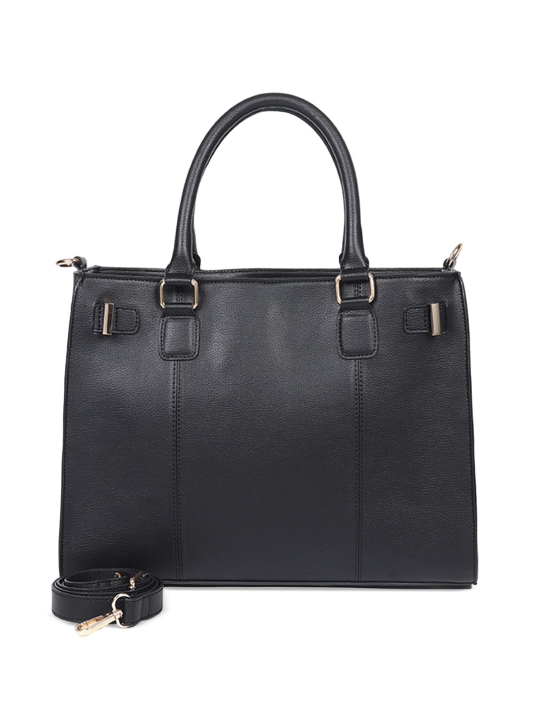 

White Lily Women PU Structured Handheld Bag, Black