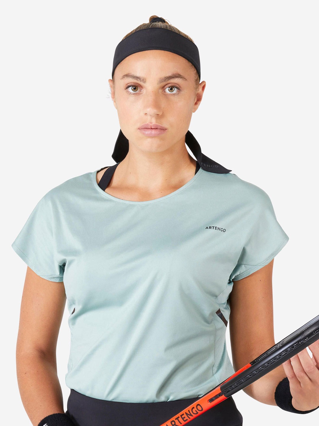 

Artengo By Decathlon Women Light Green Dry Tennis Short Sleeve T-Shirt, Grey