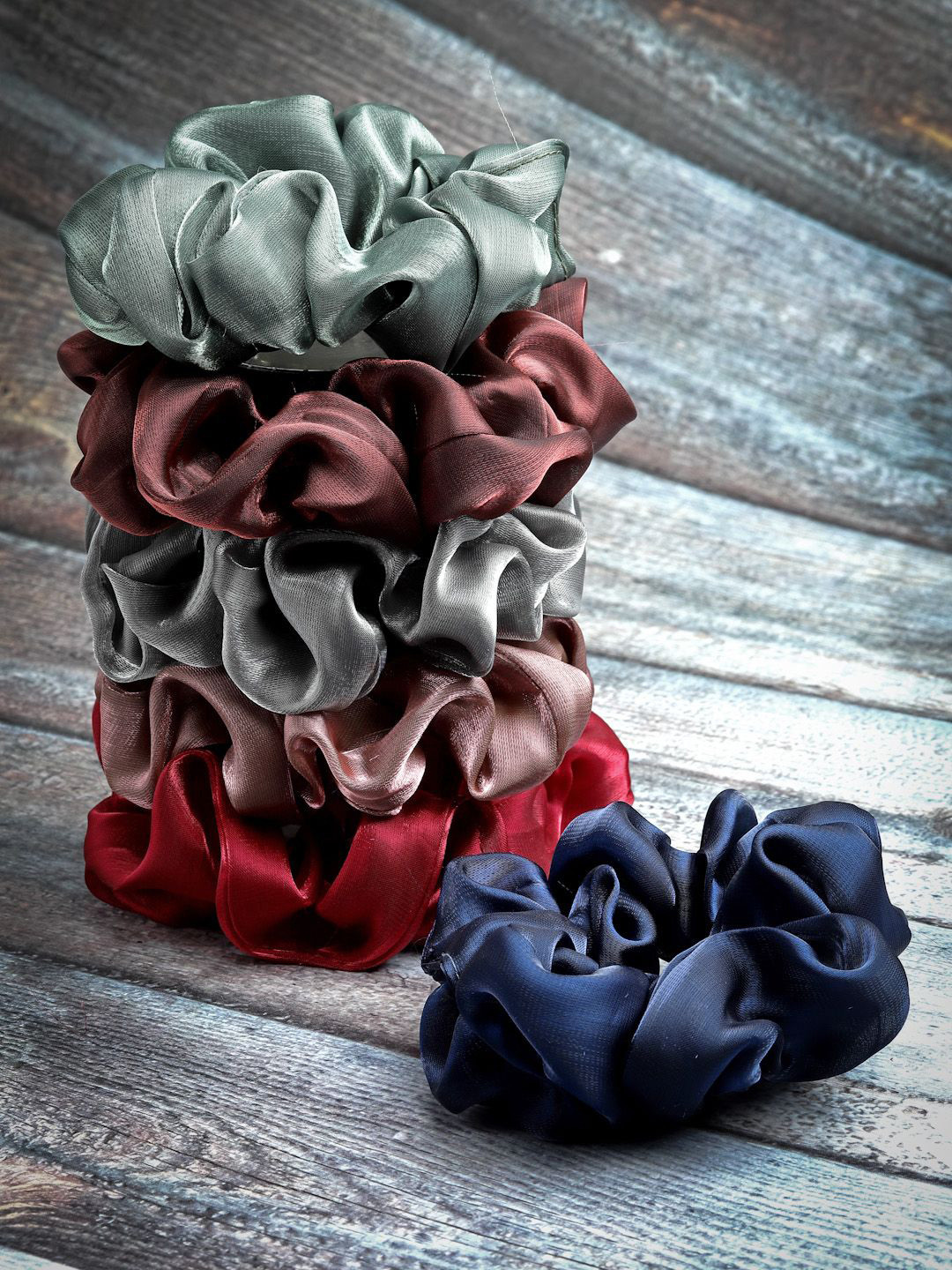 

VOGUE HAIR ACCESSORIES Women Set of 6 Ponytail Holders, Grey