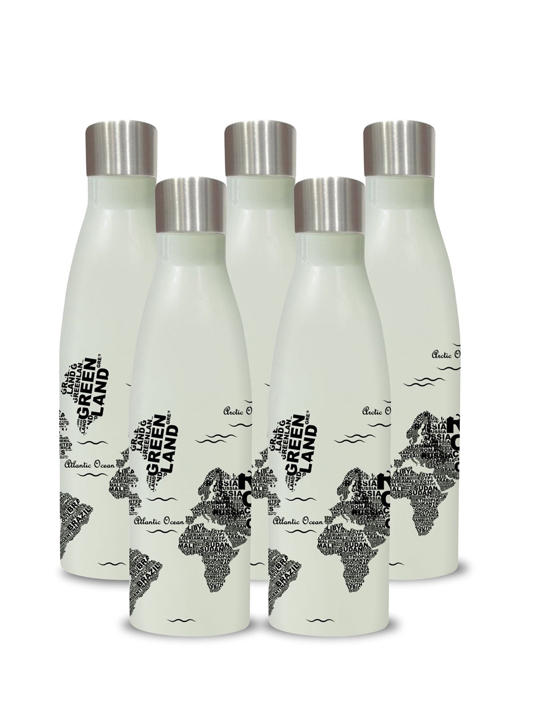 

CLAY CRAFT Vacbott GERALD Off White 5 Pieces Printed Single Wall Vacuum Water Bottle 750ml