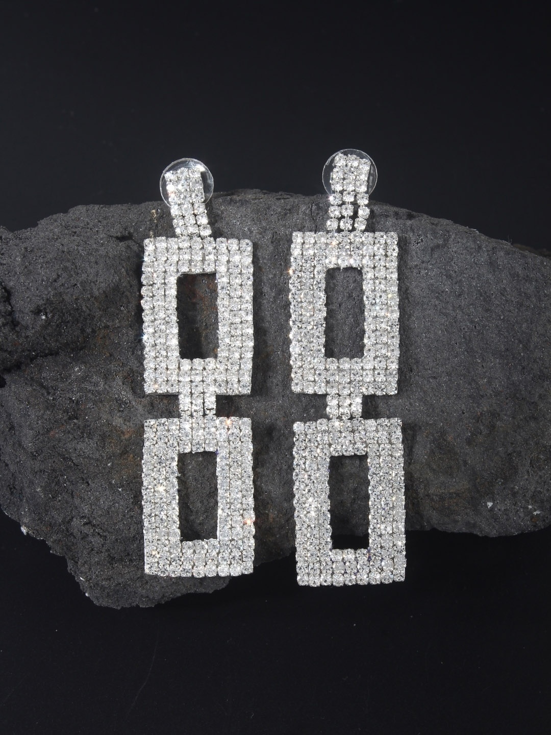 

KPOP Contemporary Drop Earrings, Silver