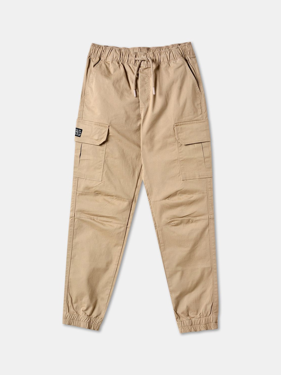 

R&B Boys Cotton Woven Joggers Trousers, Beige